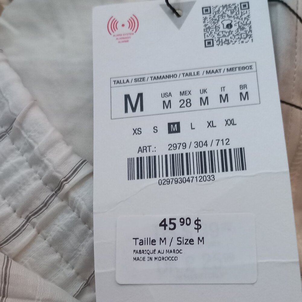 ZARA NWT cream striped shorts - Picture 10 of 10